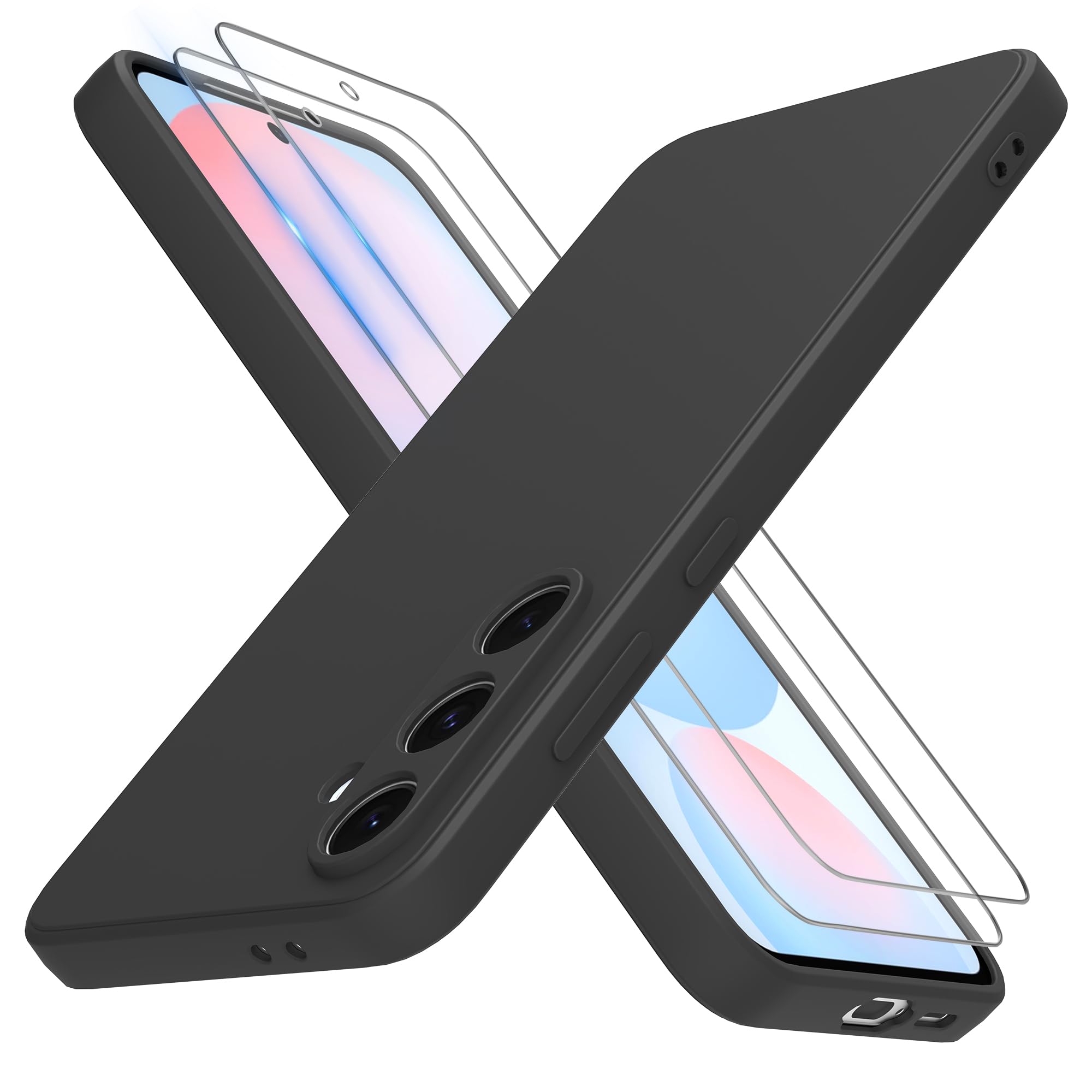 THIYUFUNS Case for Samsung Galaxy S24 FE 5G with 2 Tempered Glass Screen Protector, S24 FE