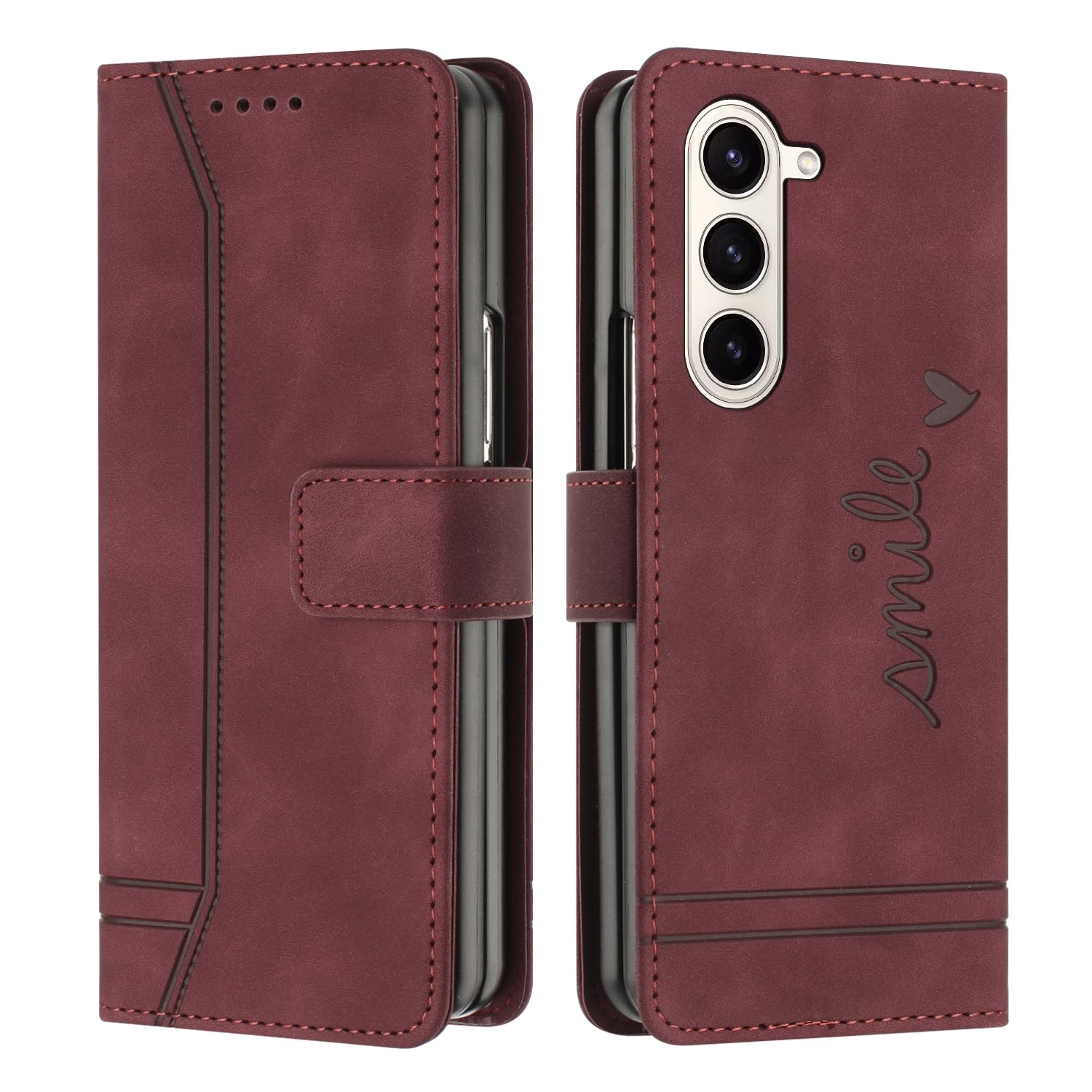 IMIRST Phone Case for Samsung Galaxy Z Fold 7 5G Case Leather Wallet Card Holder Book Flip