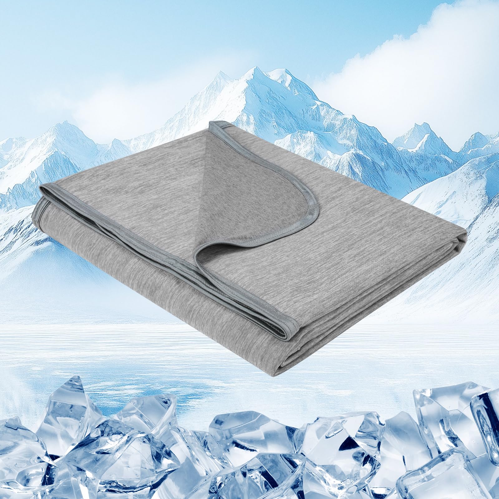 Danctec Cooling Blanket for Night Sweats, Cool Throw, 150x200cm Grey