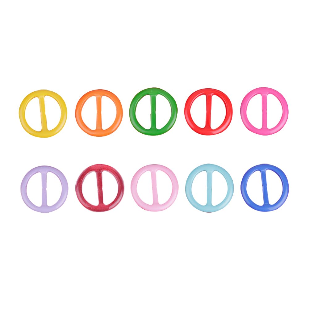 HugeDE 20 Pcs Circle Clothing Rings Fashion Scarf Clips Plastic T Shirt Tie Clips Clothes R