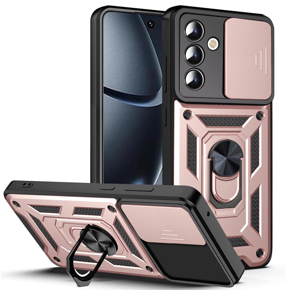 BEEJTUNY Case for Samsung Galaxy A57 5G, Cover Protective Bumper with Lens Shell, Shockproof (Rose Gold)