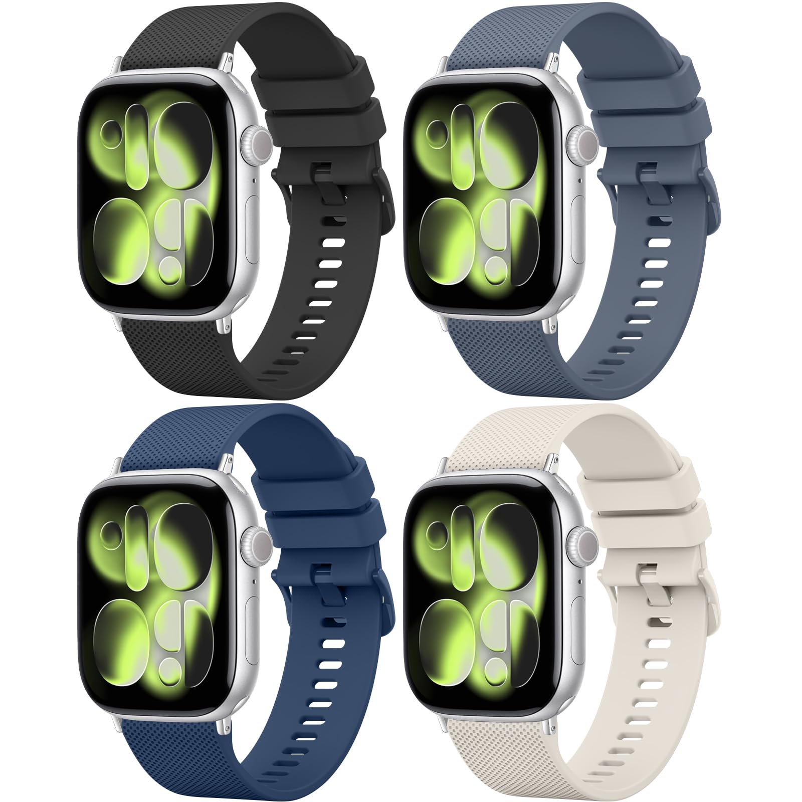 Straps Compatible for Apple Watch Strap 38mm 40mm 41mm 42mm 44mm 45mm 46mm 49mm,Soft Silico